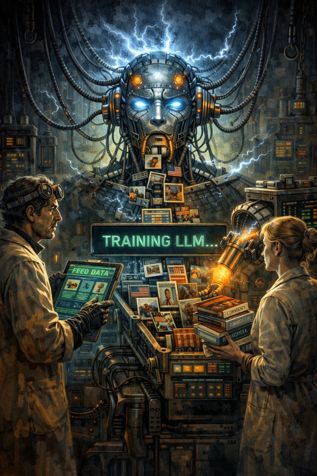AI lab rivalry and competition visualization